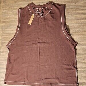 NWT Chocolate SKIMS Plus Size Sleeveless Cotton Ribbed Tank Top 4X